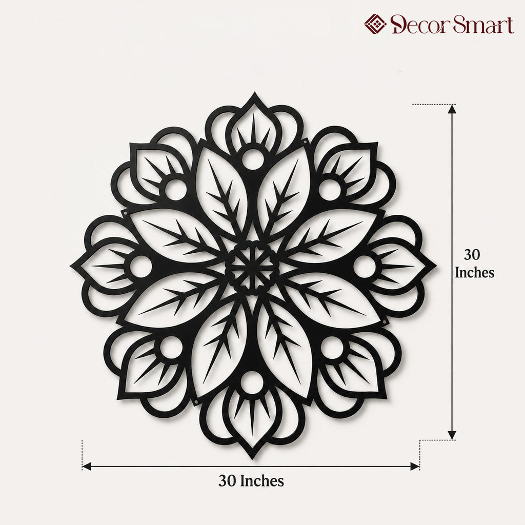 Floral Mandala Pattern Metal Art Wall Hanging Decor