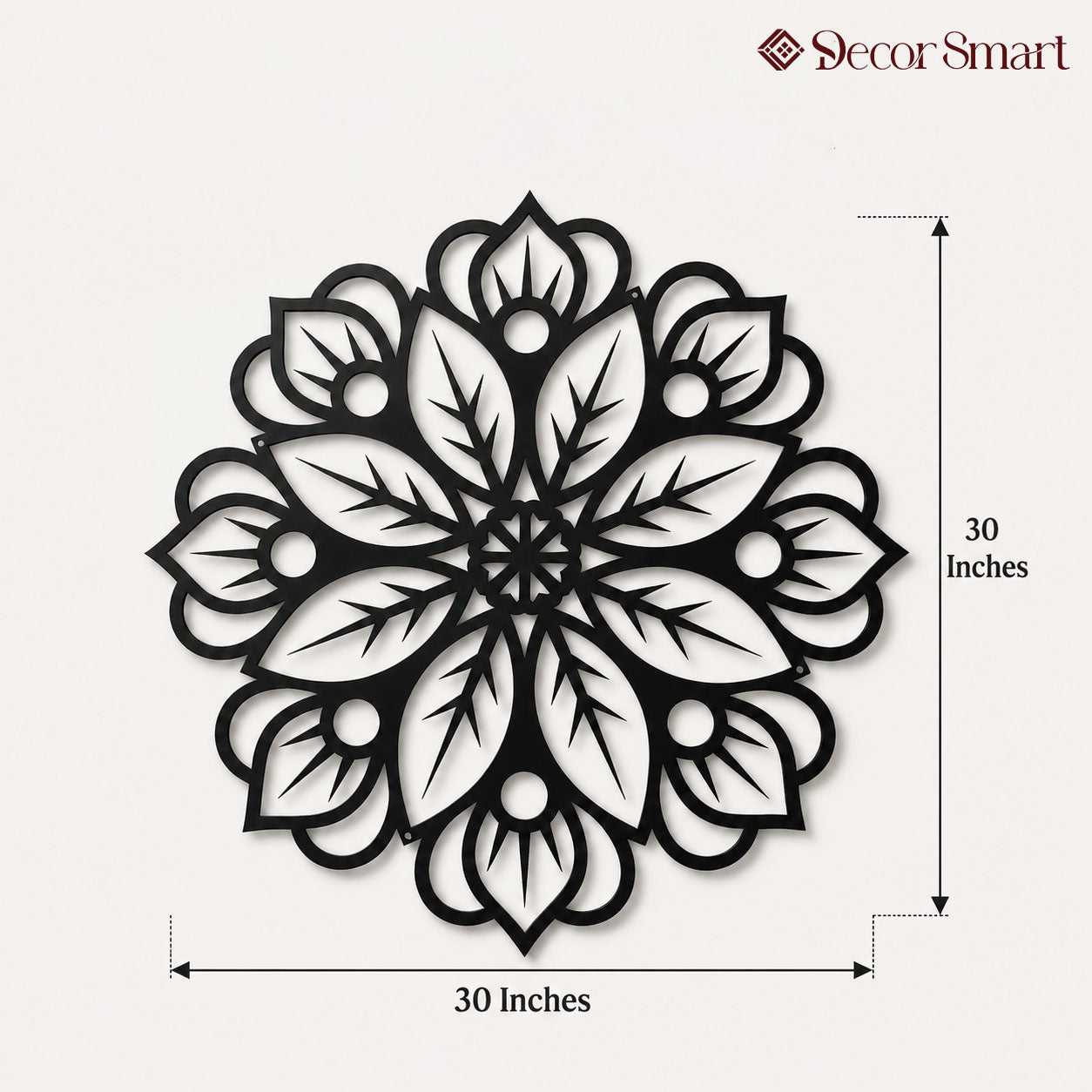Floral Mandala Pattern Metal Art Wall Hanging Decor