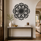 Floral Mandala Pattern Metal Art Wall Hanging Decor