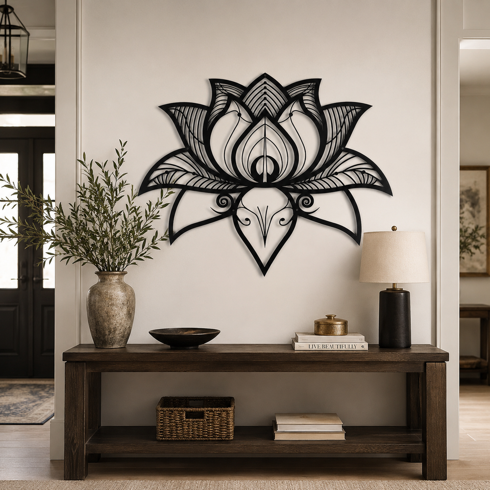 Namaste Bohemian Floral Metal Art Wall Decor