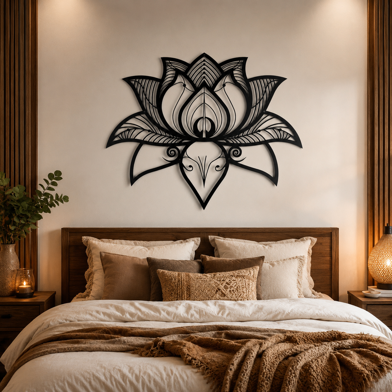 Namaste Bohemian Floral Metal Art Wall Decor