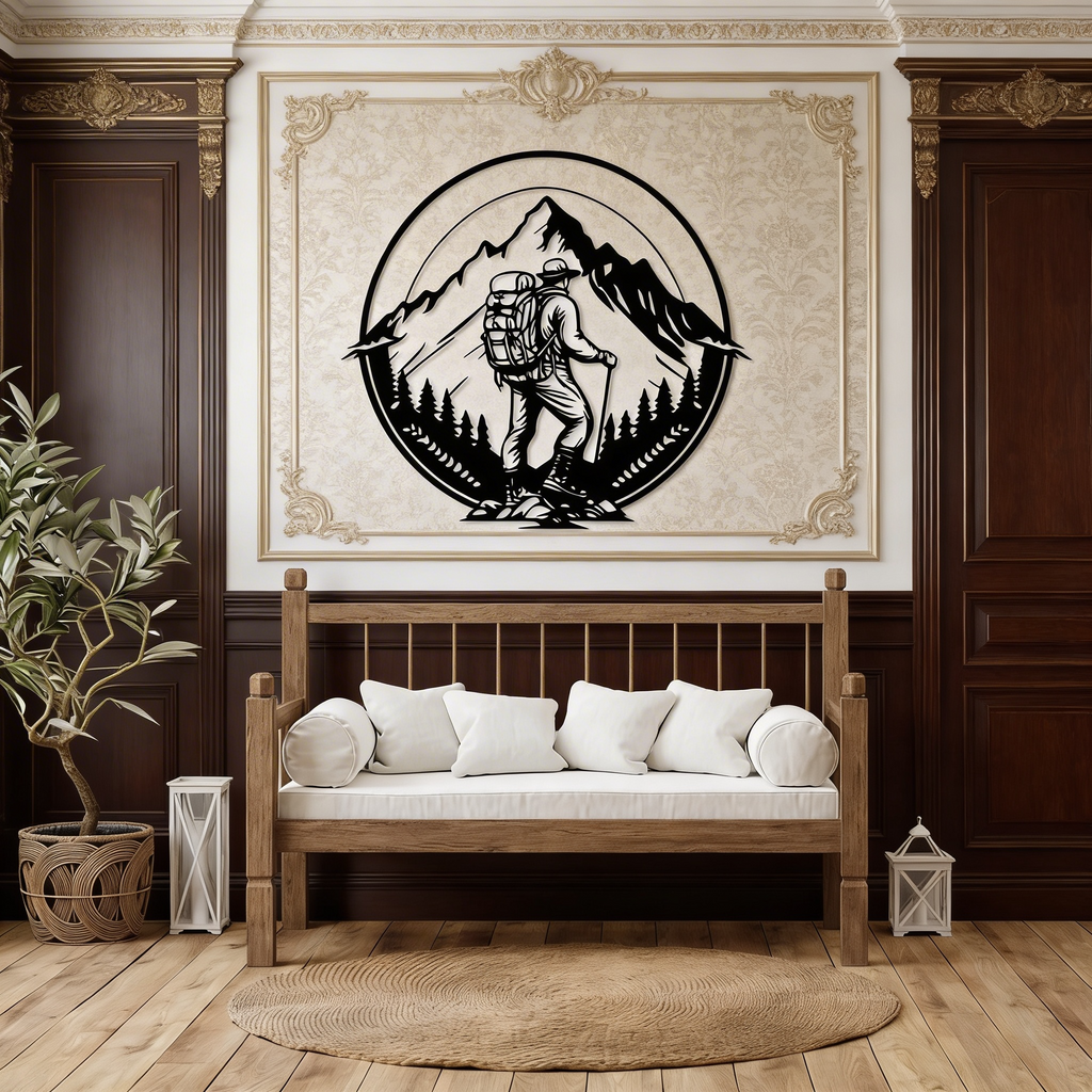 Adventure Mountain Climbing Metal Art Wall Decor