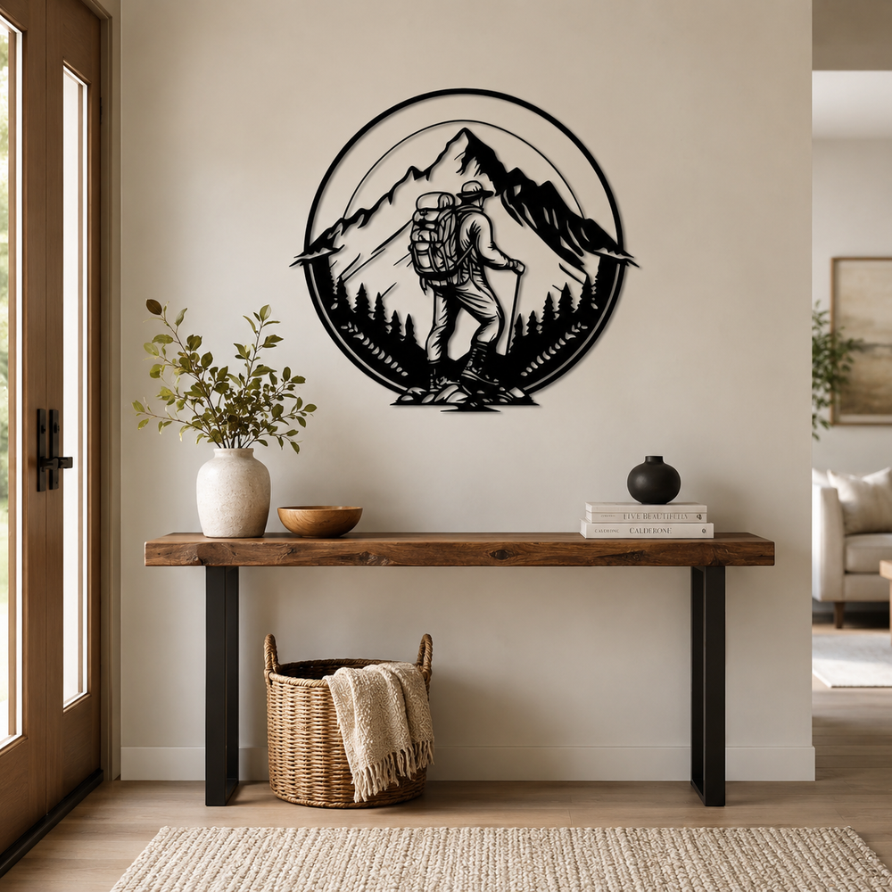 Adventure Mountain Climbing Metal Art Wall Decor