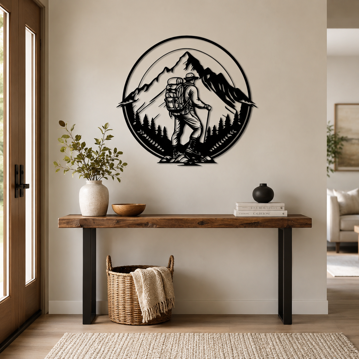 Adventure Mountain Climbing Metal Art Wall Decor