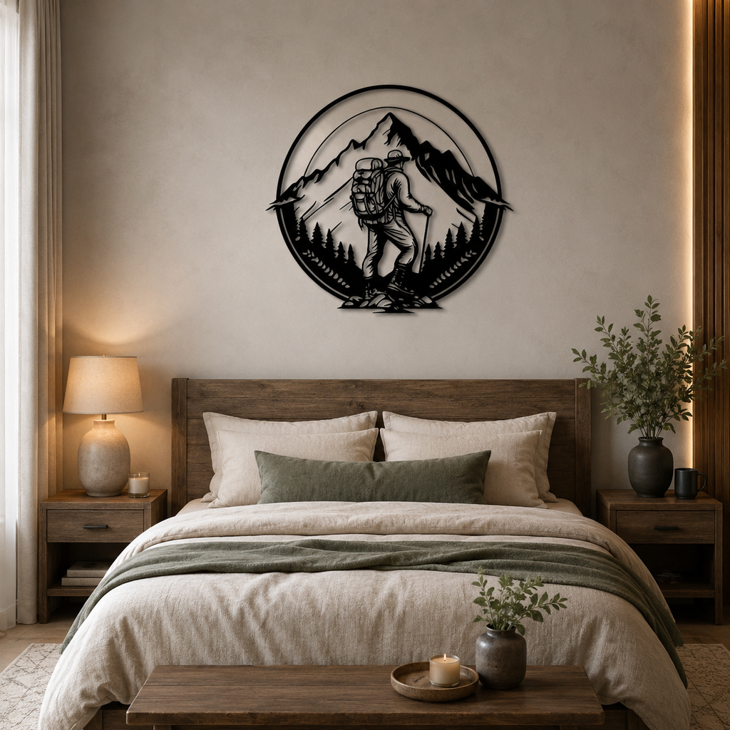 Adventure Mountain Climbing Metal Art Wall Decor