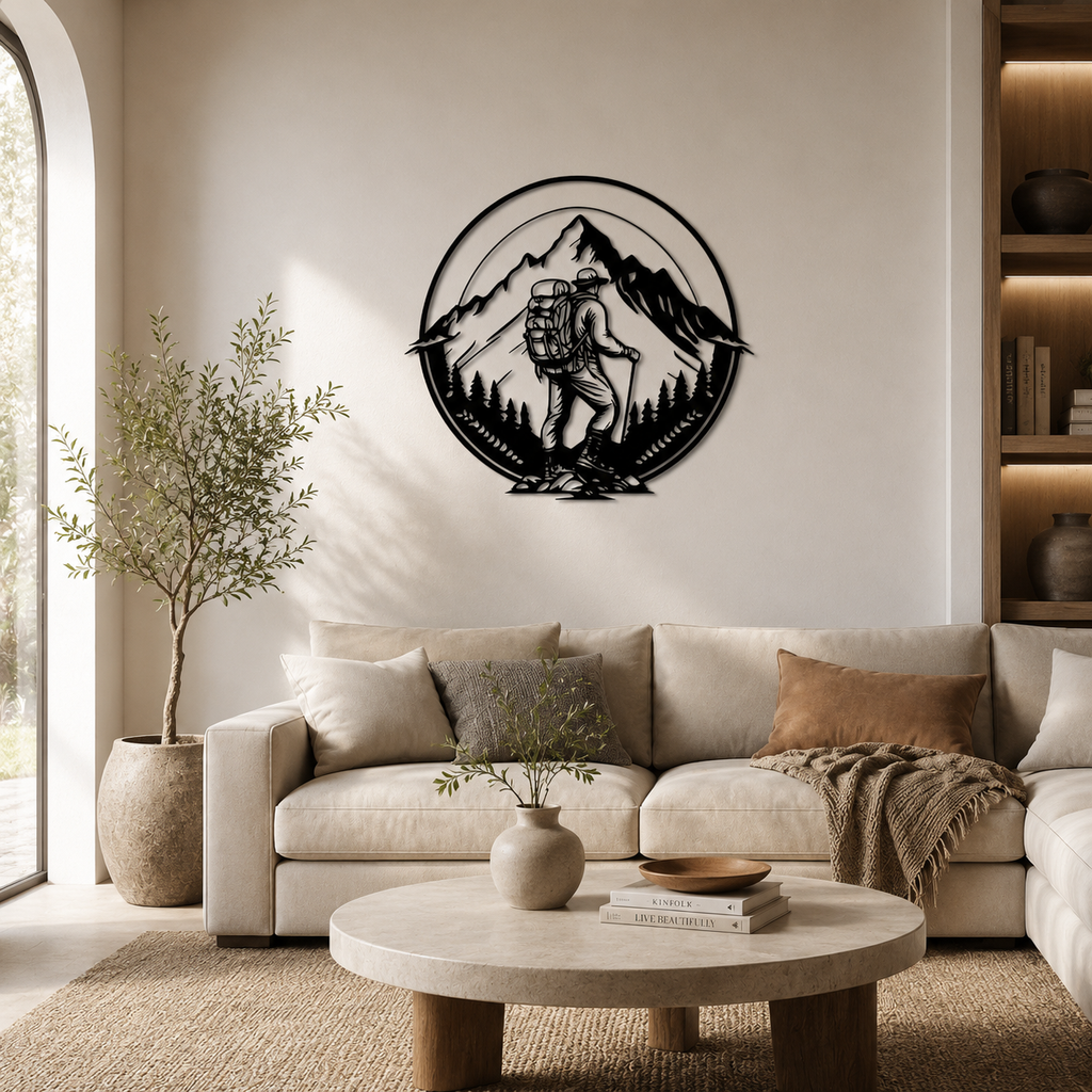Adventure Mountain Climbing Metal Art Wall Decor