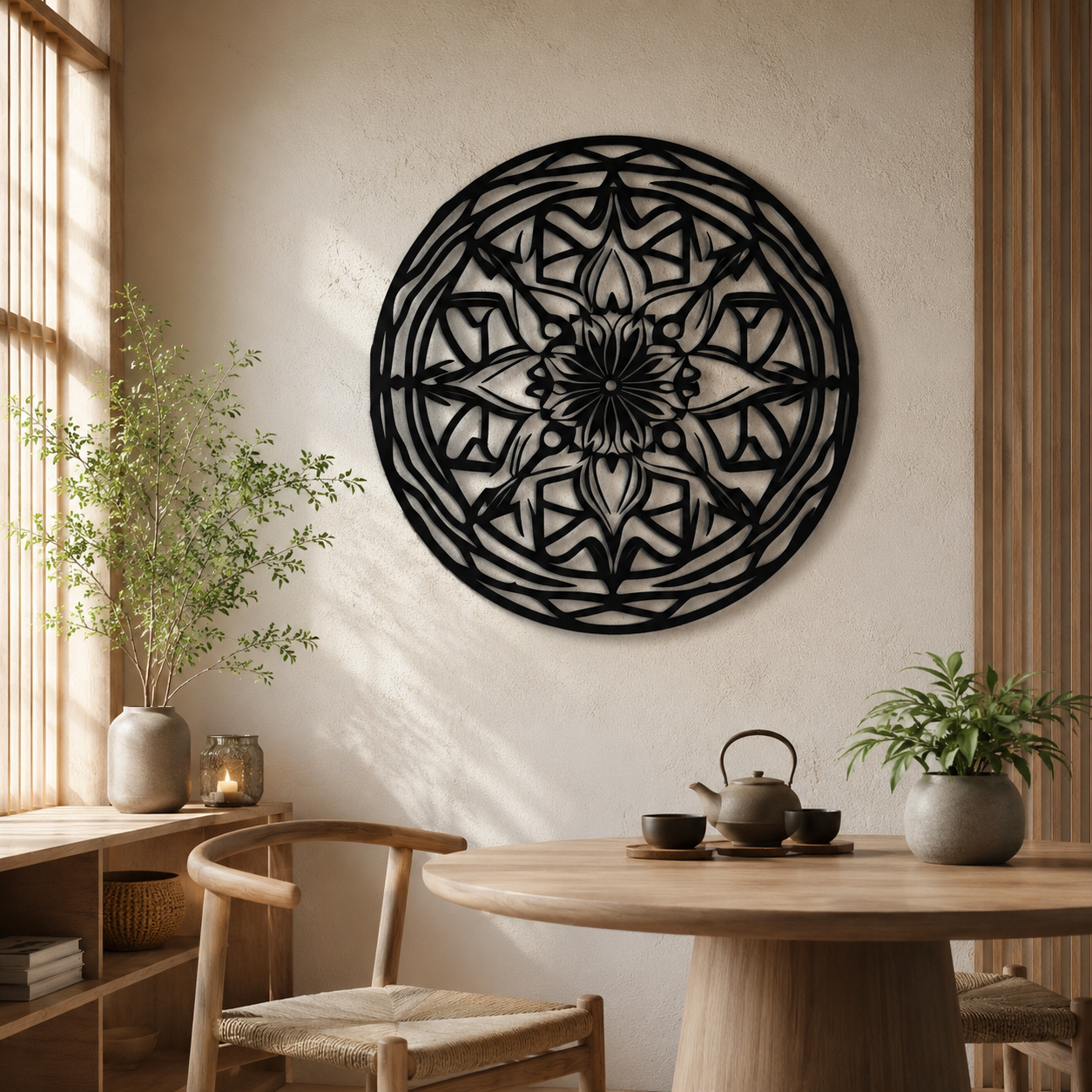 Circular Stripes Mandala Pattern Metal Art Wall Decor