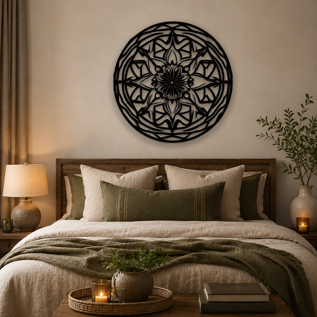 Circular Stripes Mandala Pattern Metal Art Wall Decor