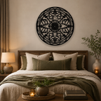 Circular Stripes Mandala Pattern Metal Art Wall Decor
