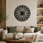 Circular Stripes Mandala Pattern Metal Art Wall Decor