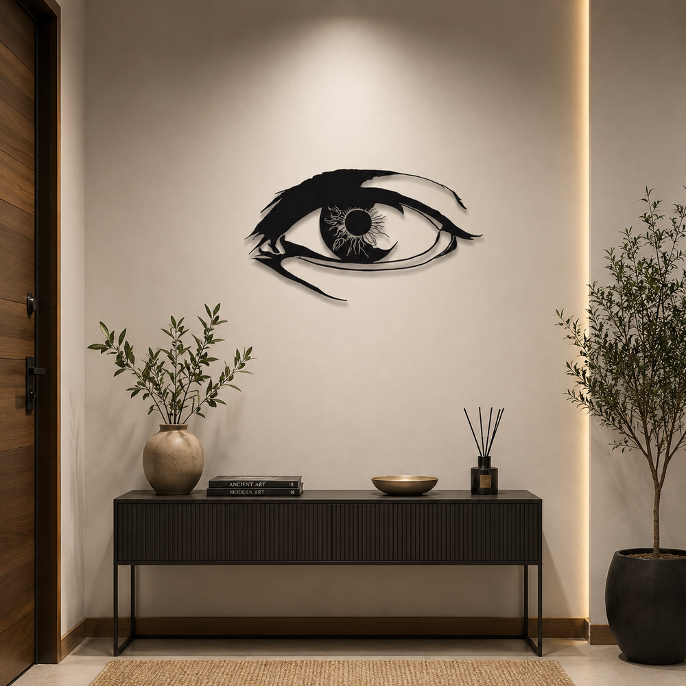 Unique Women Eye Design Metal Art Wall Decor