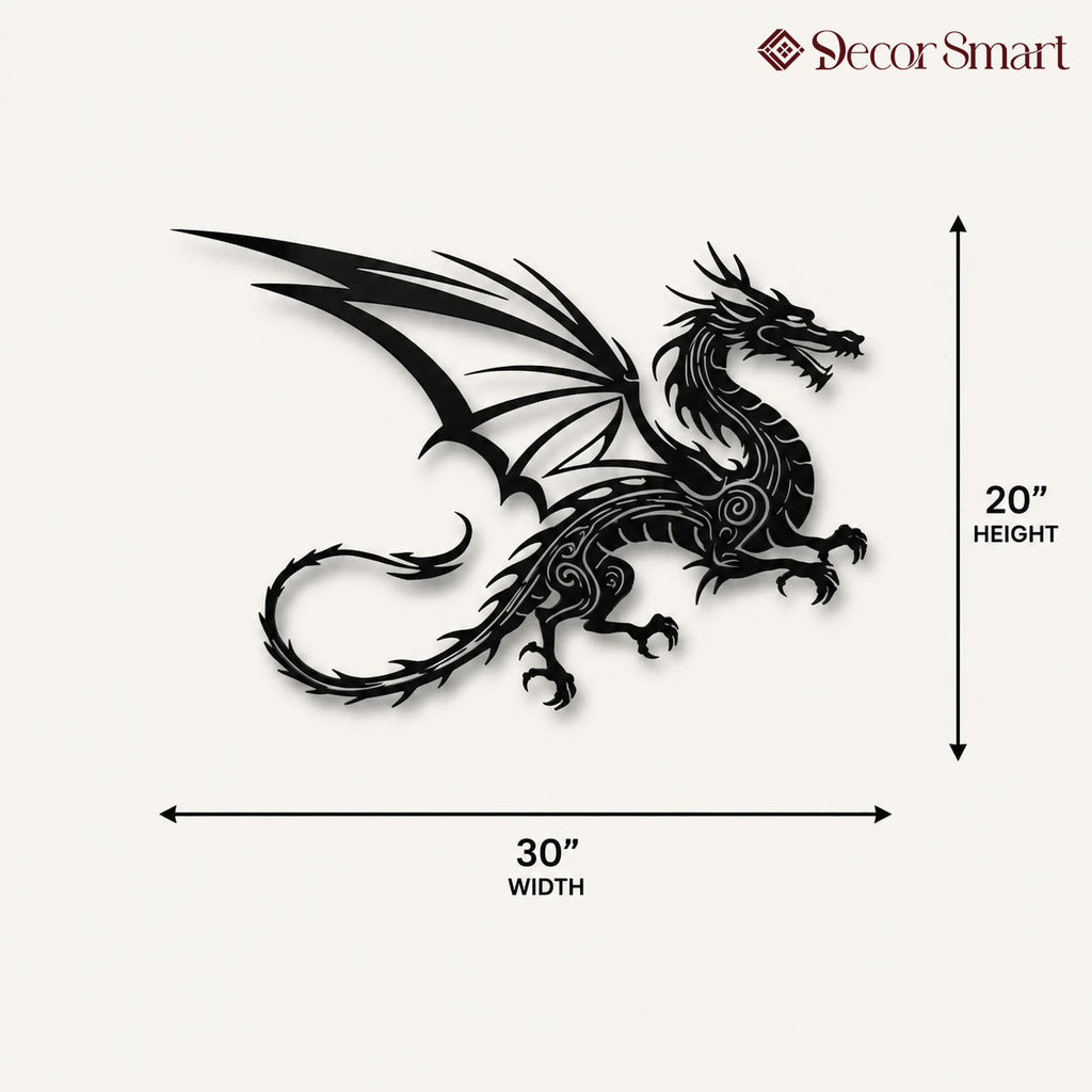 Flying Dragon Art Pattern Metal Art Wall Decor