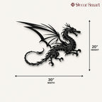 Flying Dragon Art Pattern Metal Art Wall Decor