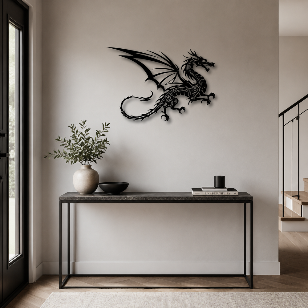 Flying Dragon Art Pattern Metal Art Wall Decor