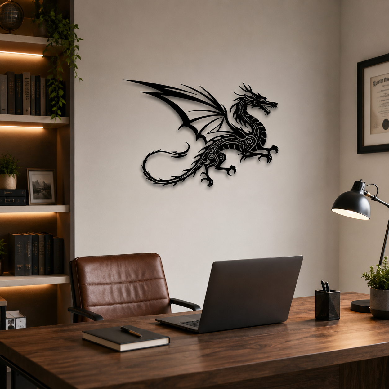 Flying Dragon Art Pattern Metal Art Wall Decor