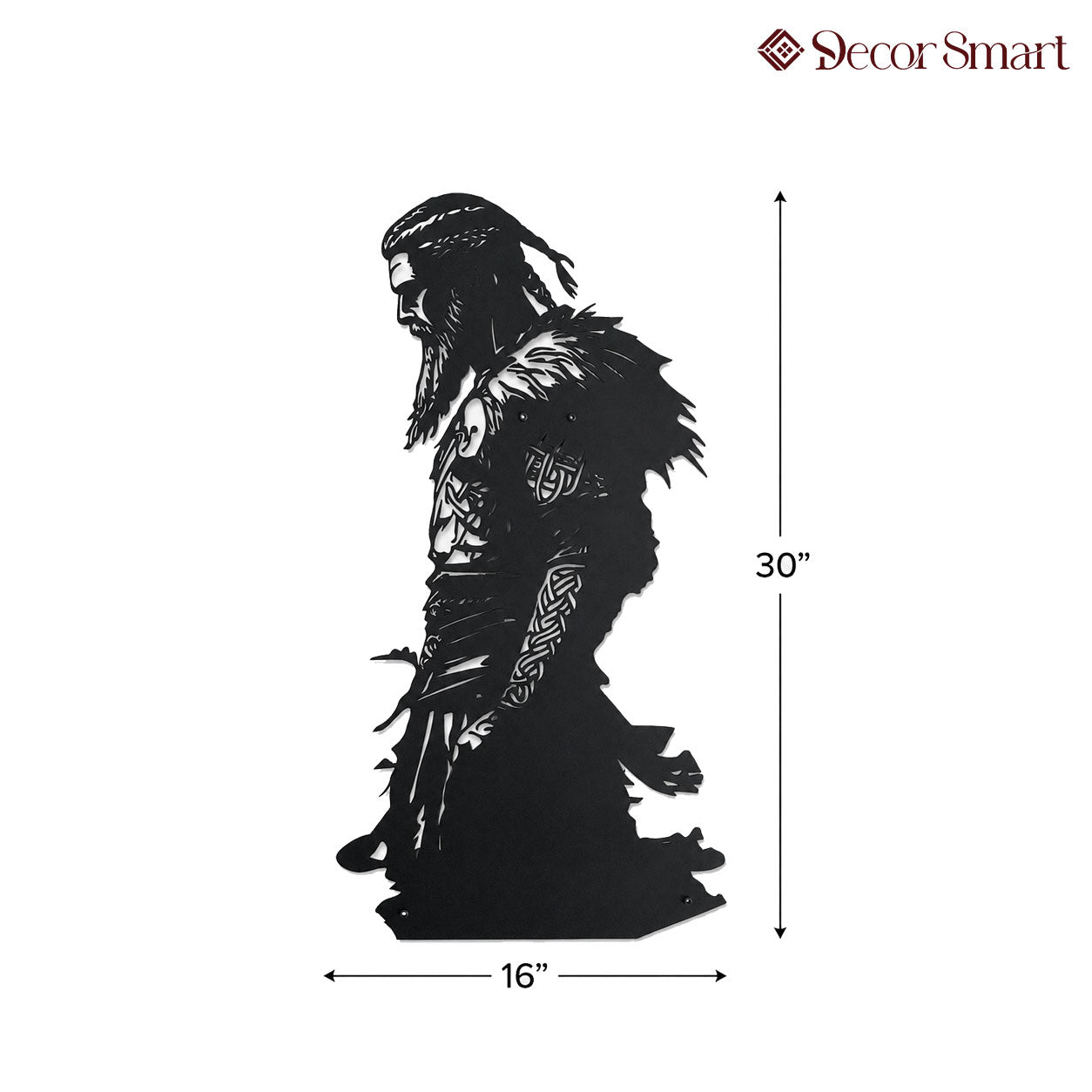 Viking Warrior Silhouette Metal Art Wall Decor