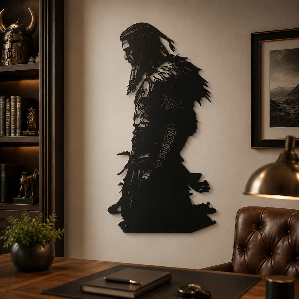Viking Warrior Silhouette Metal Art Wall Decor