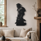 Viking Warrior Silhouette Metal Art Wall Decor