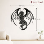 Flying Dragon with Sword Metal Wall Art Decor
