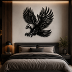 Majestic Detailed Eagle Silhouette Metal Wall Art Decor