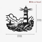 Lighthouse Scenery Shade Metal Wall Art Decor
