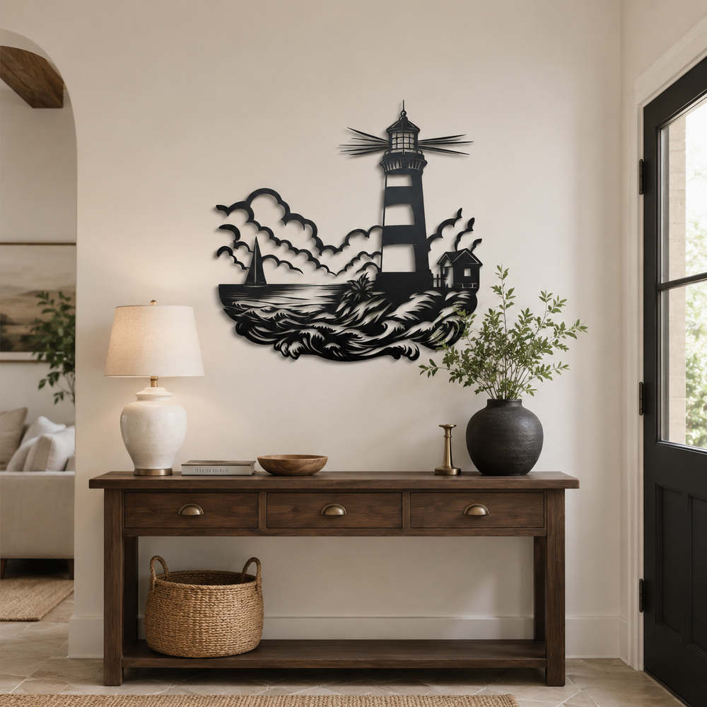 Lighthouse Scenery Shade Metal Wall Art Decor