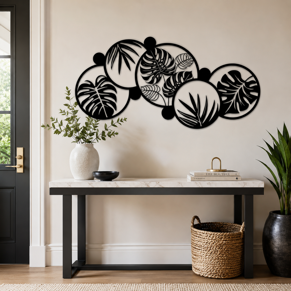 Monstera Leaves Modern Metal Wall Art Decor