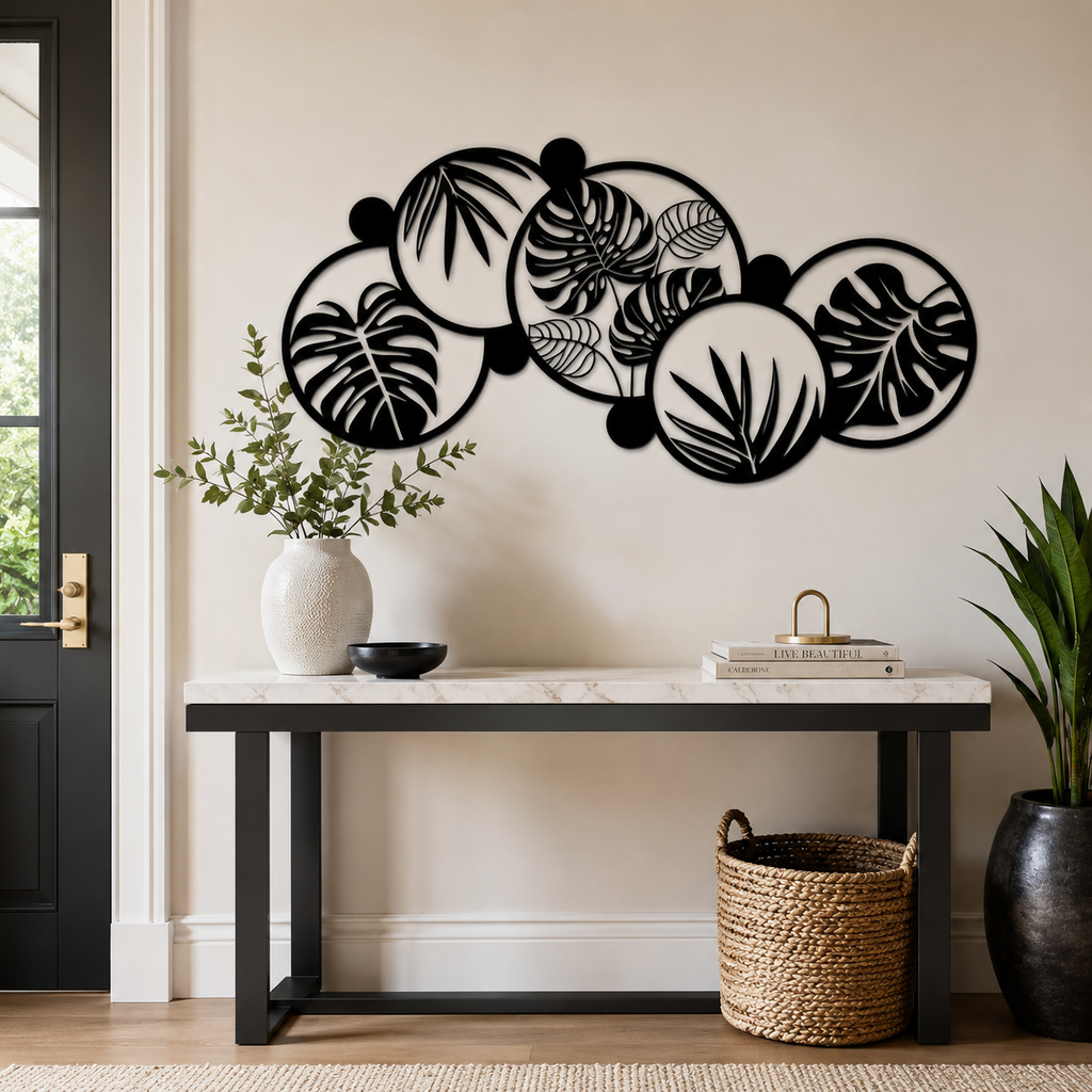 Monstera Leaves Modern Metal Wall Art Decor