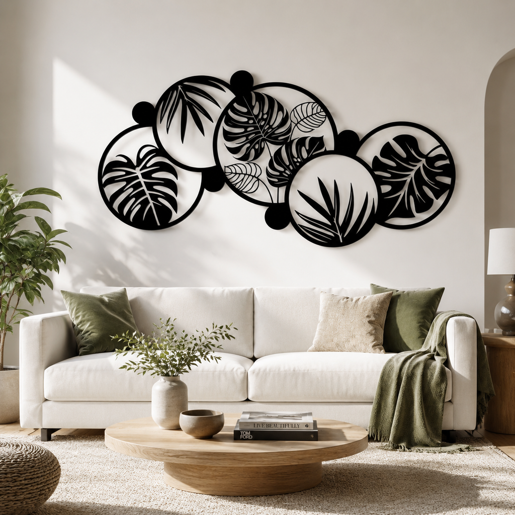 Monstera Leaves Modern Metal Wall Art Decor