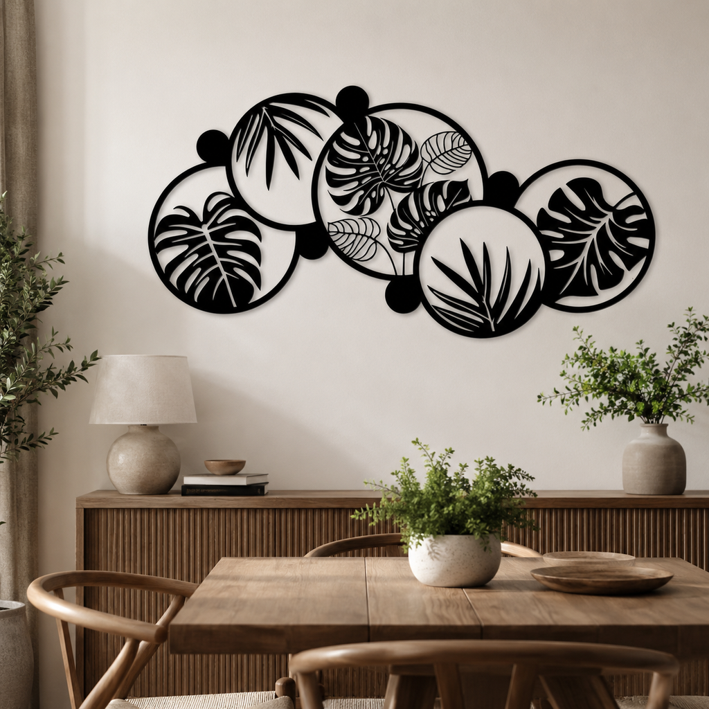 Monstera Leaves Modern Metal Wall Art Decor