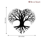 Tree of Life Heart Shape Design Metal Wall Art Decor