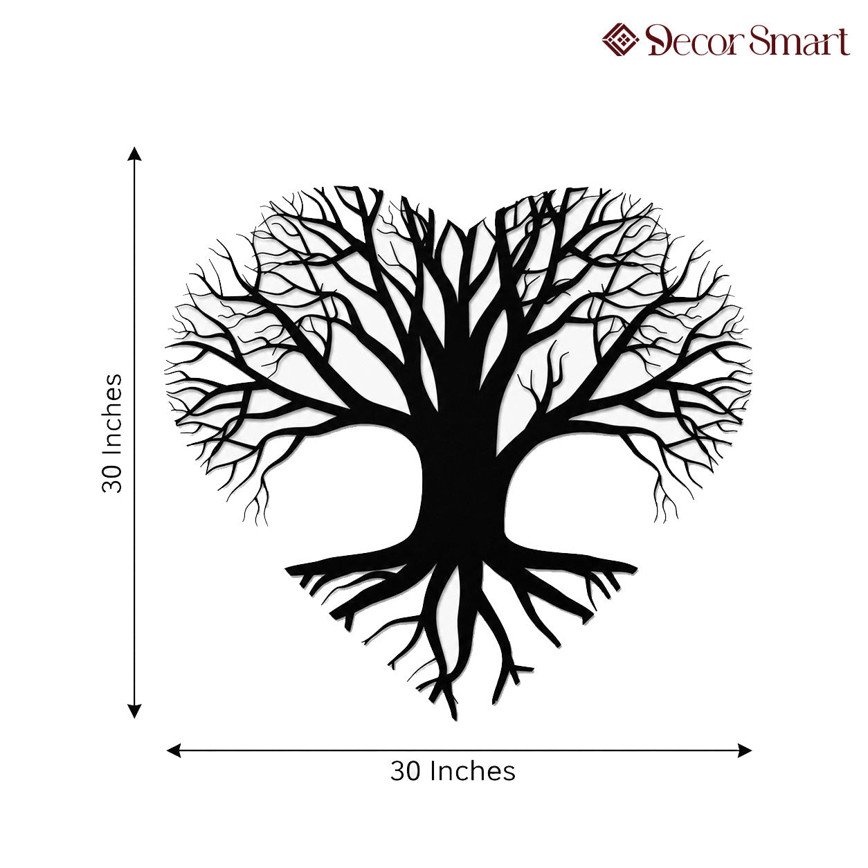 Tree of Life Heart Shape Design Metal Wall Art Decor