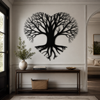 Tree of Life Heart Shape Design Metal Wall Art Decor