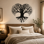 Tree of Life Heart Shape Design Metal Wall Art Decor