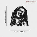 Bob Marley Design Silhouette Metal Wall Art Decor