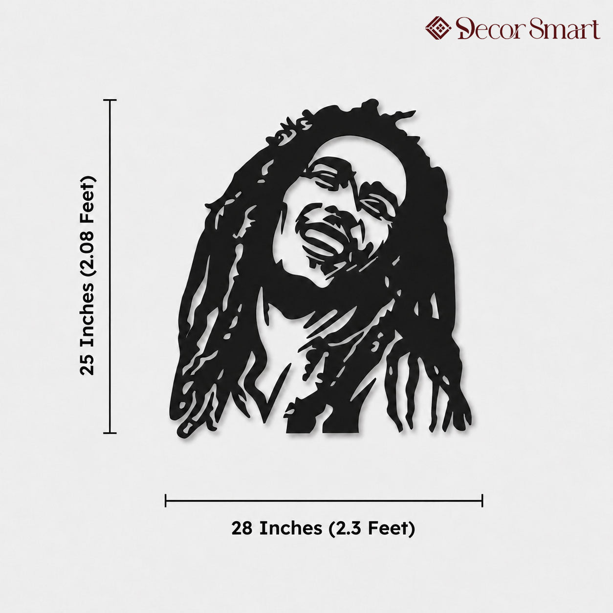 Bob Marley Design Silhouette Metal Wall Art Decor