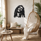 Bob Marley Design Silhouette Metal Wall Art Decor