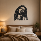 Bob Marley Design Silhouette Metal Wall Art Decor