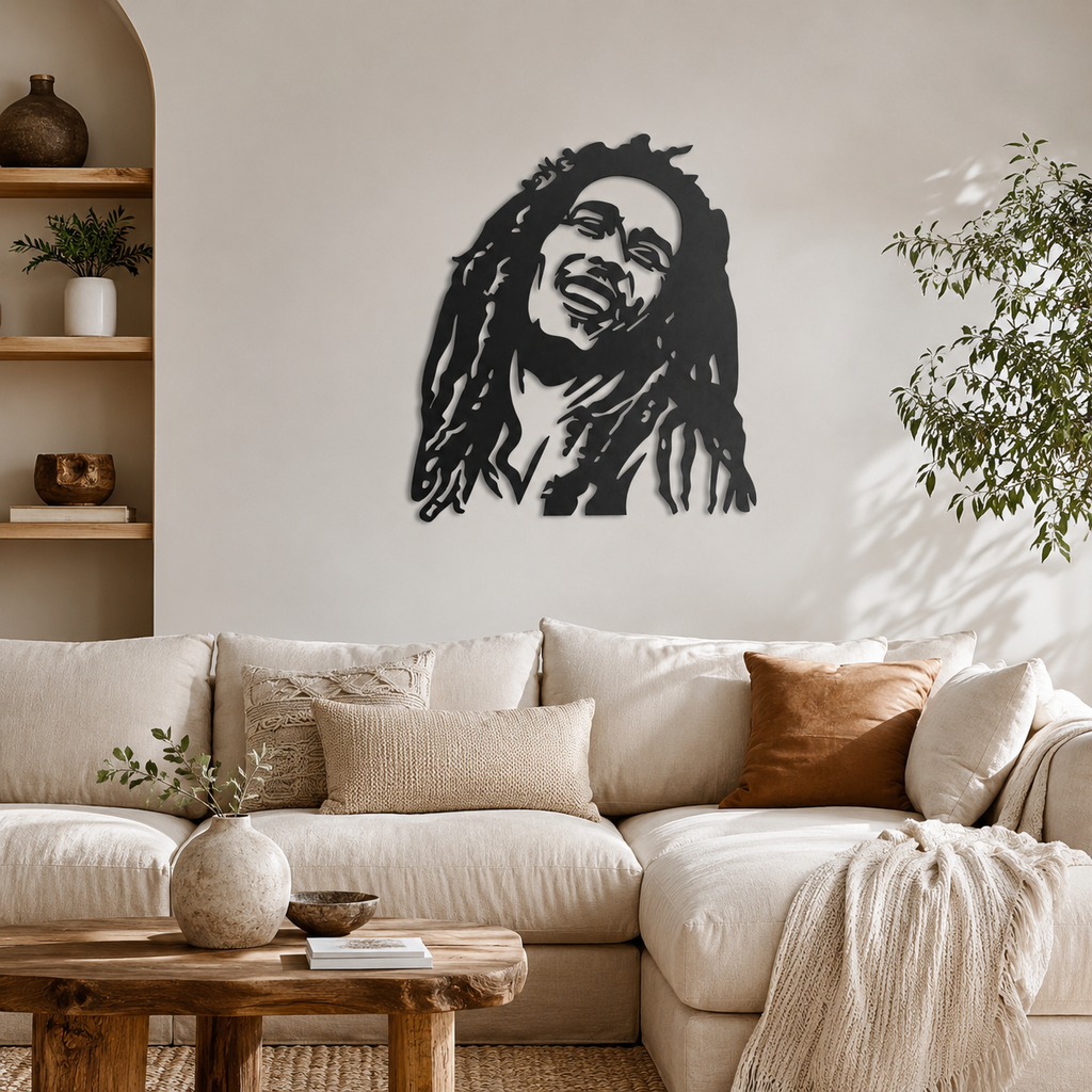 Bob Marley Design Silhouette Metal Wall Art Decor