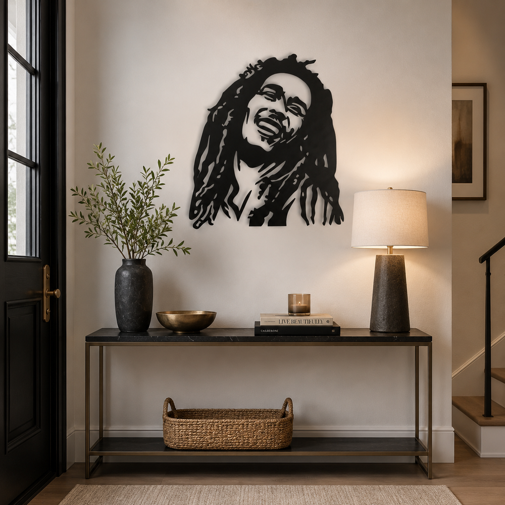 Bob Marley Design Silhouette Metal Wall Art Decor