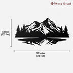 Mirrored Mountain Vista Scenery Metal Wall Art Decor