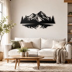 Mirrored Mountain Vista Scenery Metal Wall Art Decor