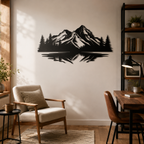 Mirrored Mountain Vista Scenery Metal Wall Art Decor