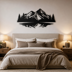 Mirrored Mountain Vista Scenery Metal Wall Art Decor