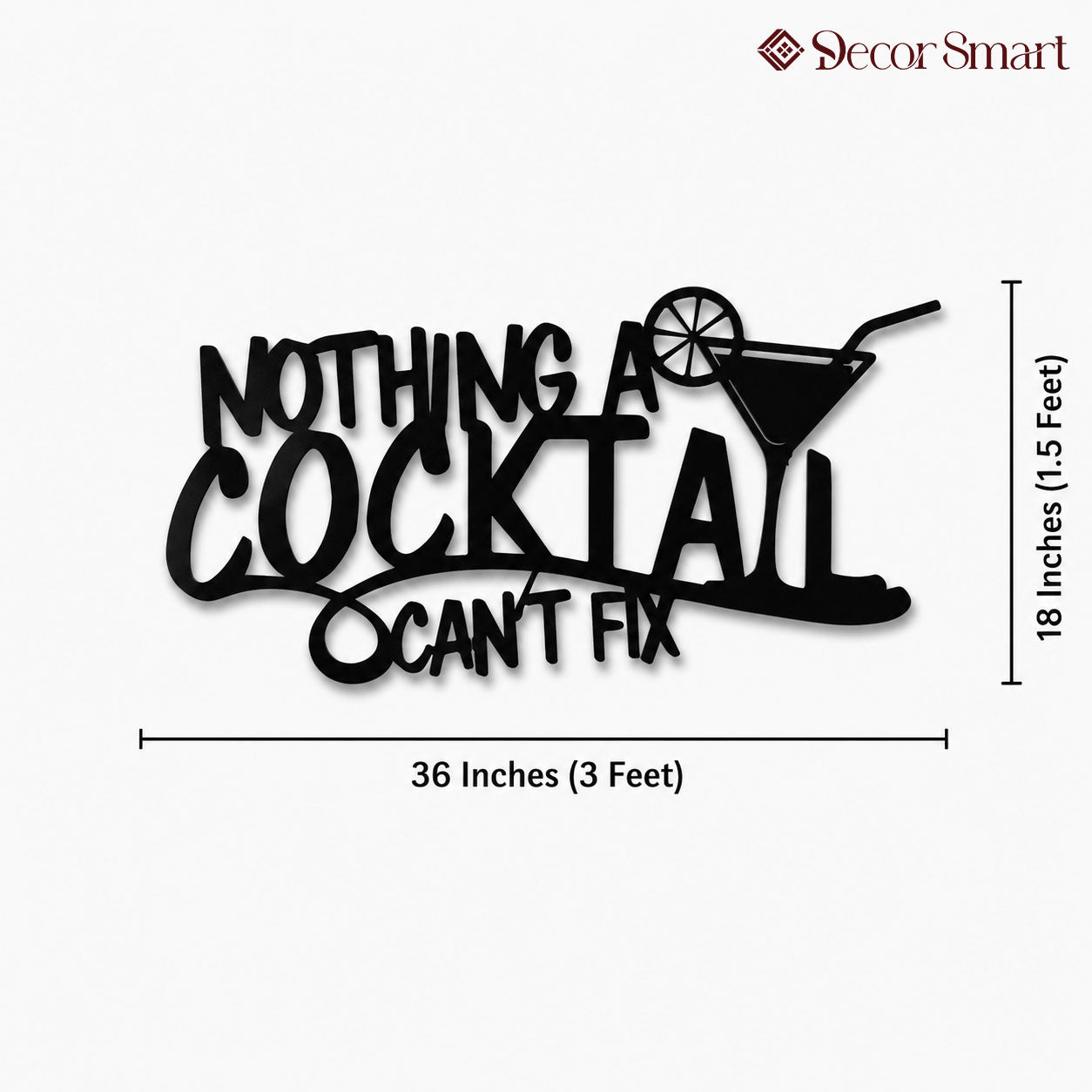 Nothing A Cocktail Can't Fix Bar Metal Wall Art Decor