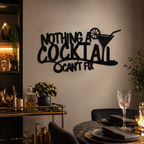 Nothing A Cocktail Can't Fix Bar Metal Wall Art Decor