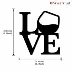 Love with Wine Metal Art Bar Wall Decor