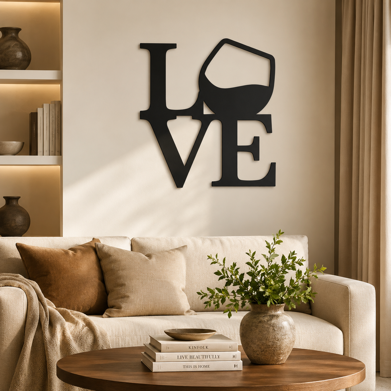 Love with Wine Metal Art Bar Wall Decor