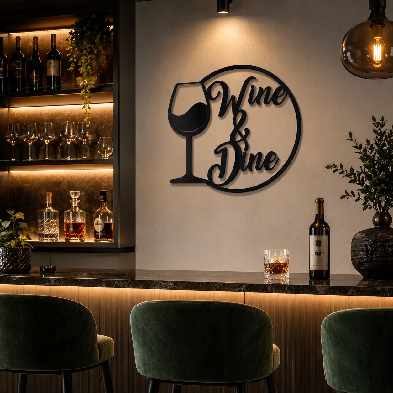 Wine & Dine Metal Art Bar Wall Decor