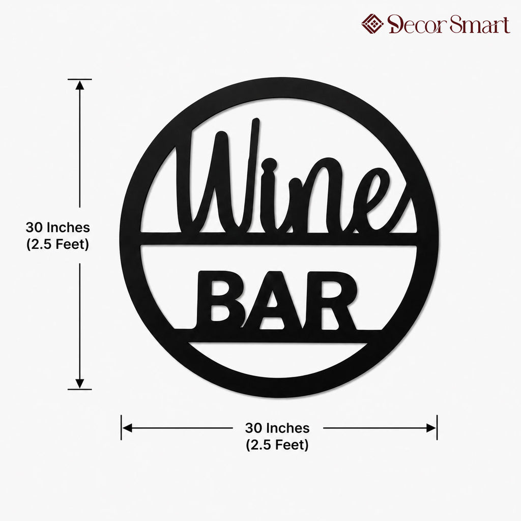 Wine Bar Text Sign Metal Art Wall Decor